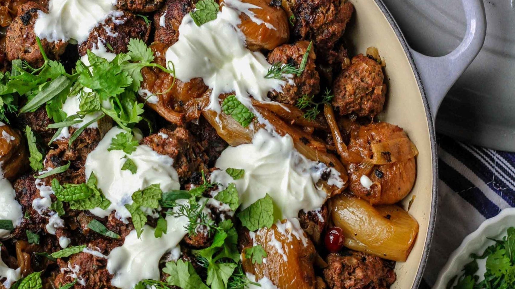 Lamb Meatballs with Cranberries, Yogurt & Herbs