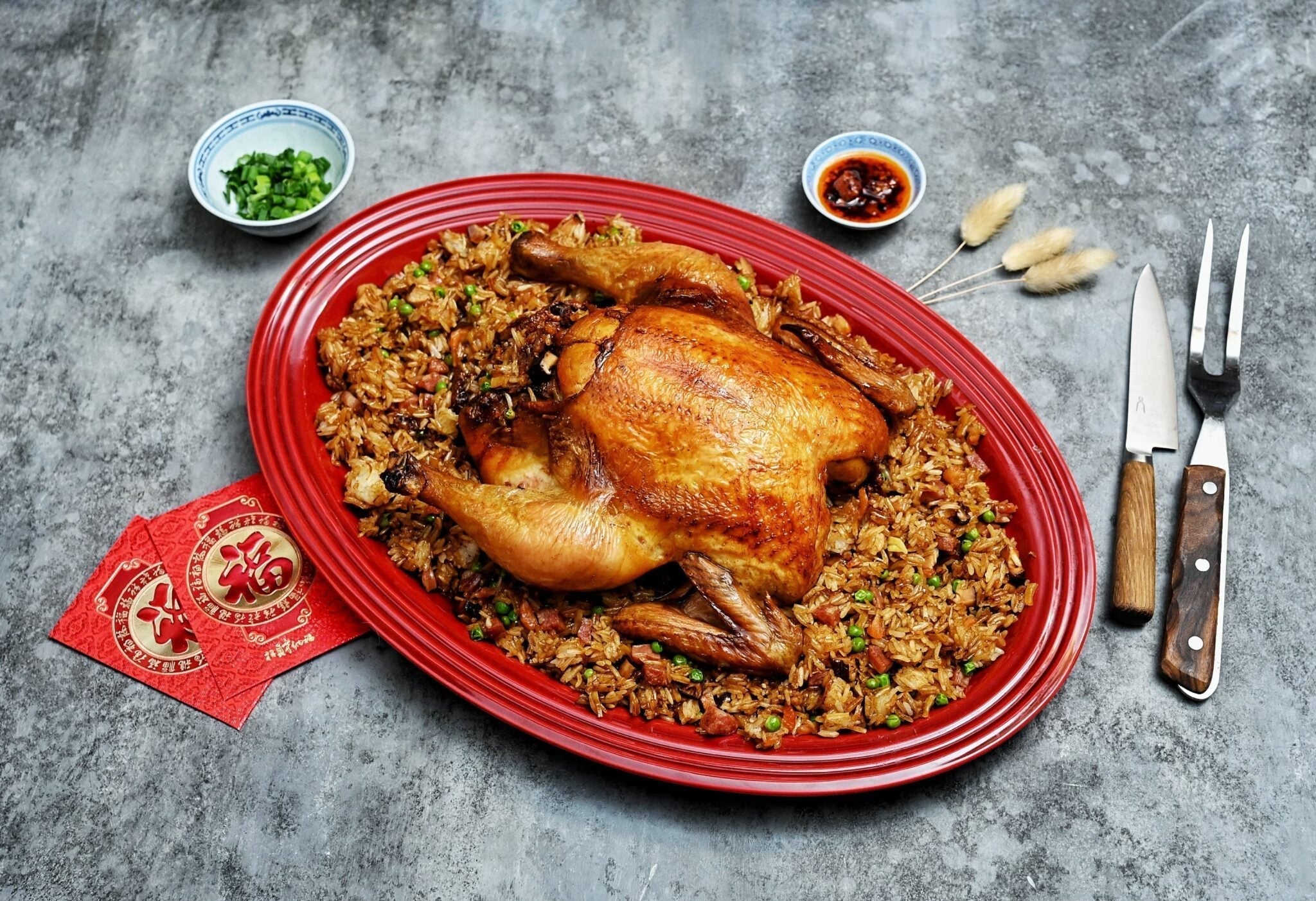 Roast Chicken with Chinese Sticky Rice Stuffing – Lunar New Year