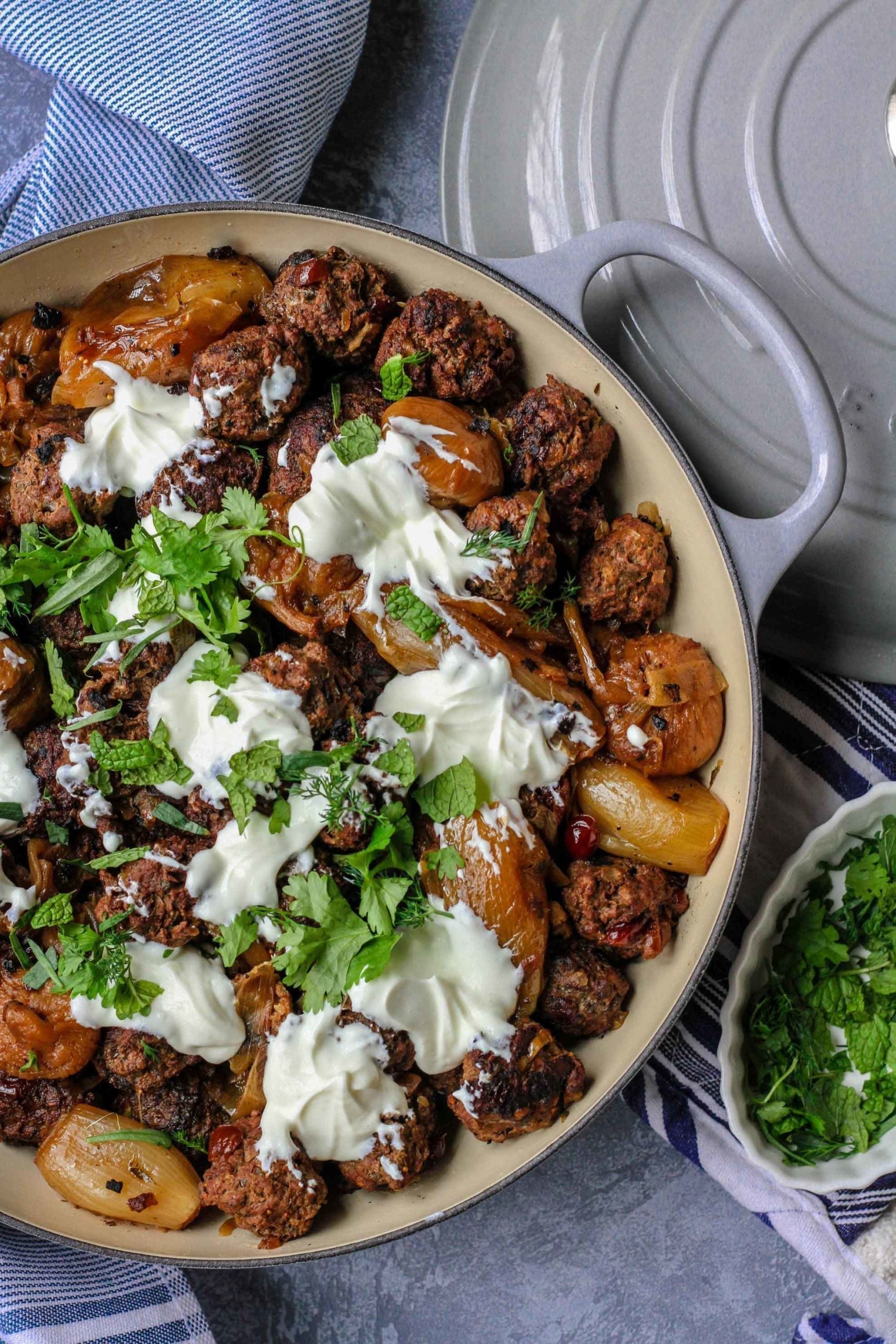 Lamb Meatballs with Cranberries, Yogurt & Herbs